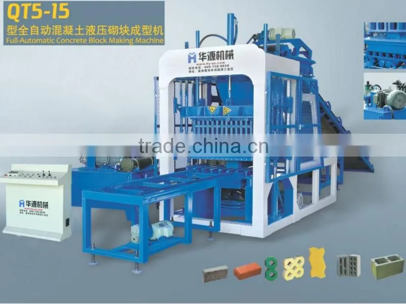 QT5-15 hollow/solid/interlock/pavers blocks making machine price paving block