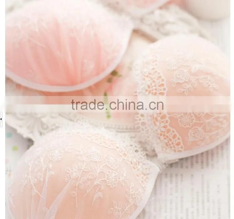 Female orange cute lace adhesive bra