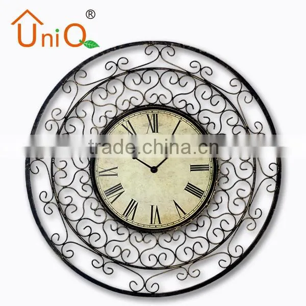 M2412 antique round metal wall clock