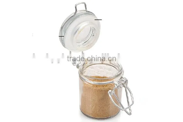 mini clear round glass candy jar with sealed lid