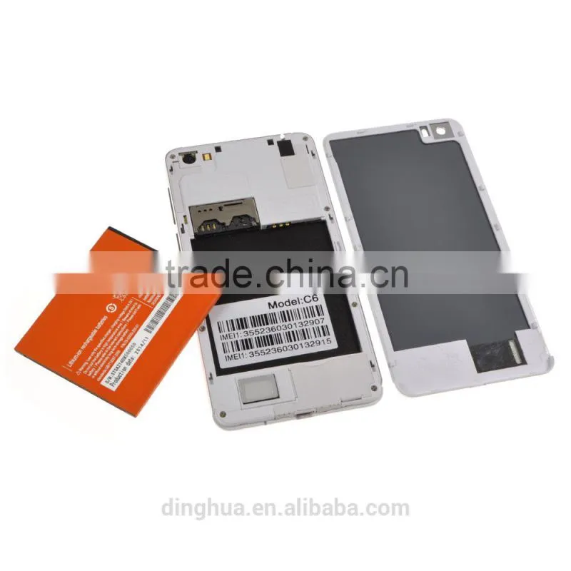 5.0 inch with MTK6582 Quad core 4GB Android 4.4 mobile phone C6 smart phone