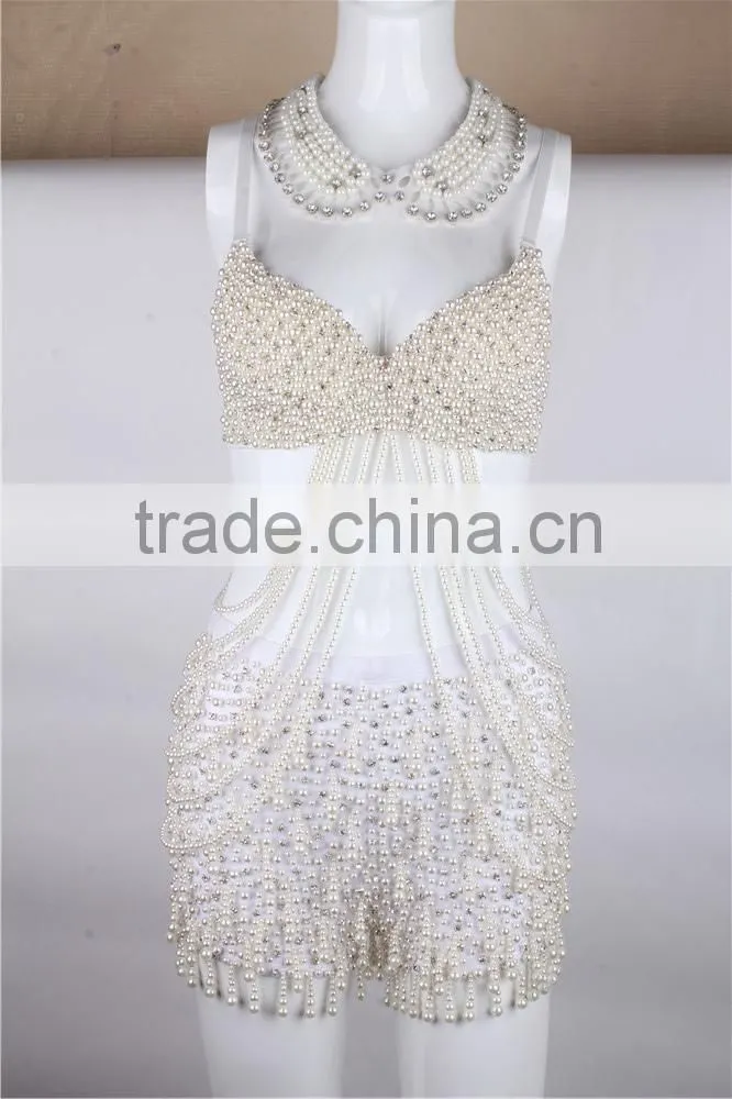 Hot ! favorable price and greatest service sexy underwear with decoration ,bead bra and panty