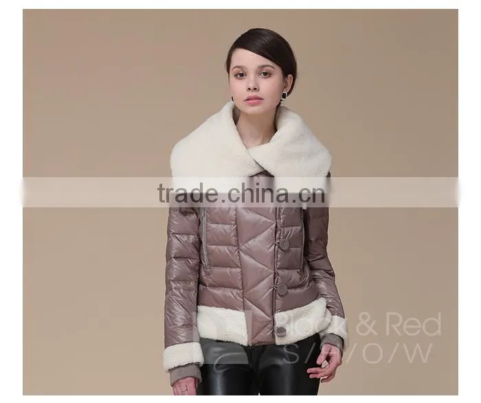 2015 winter fashion woman wear jacket with turn-down collar