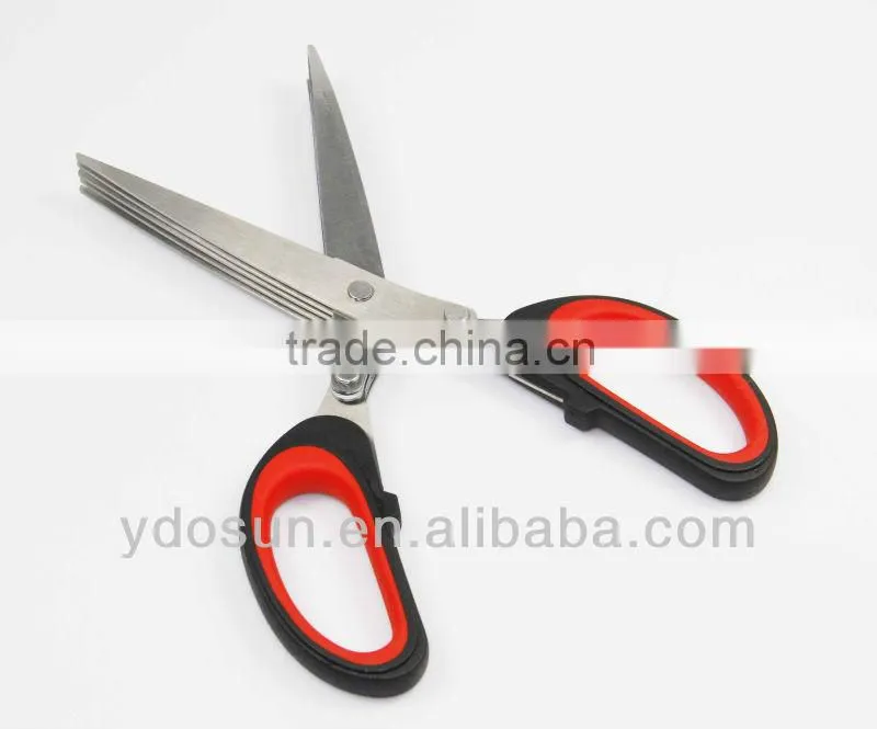 low cost multifunction 5 blade kitchen herb scissors