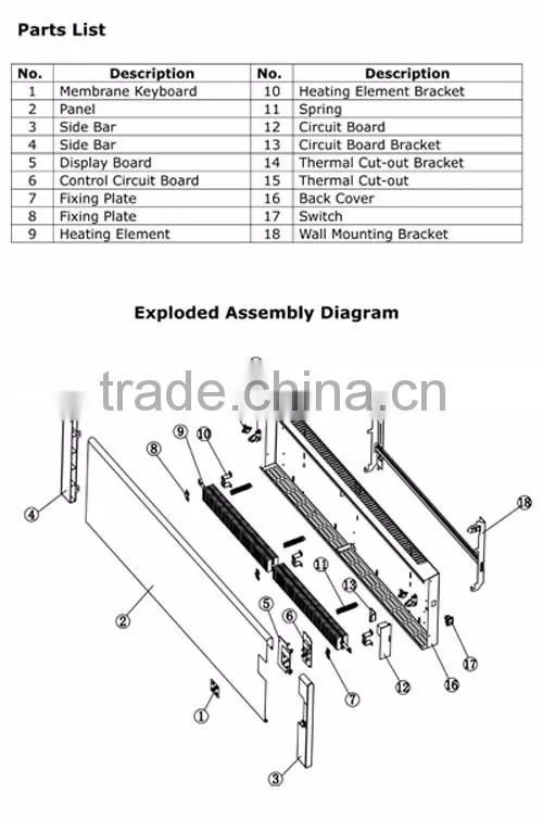 Wholesale Products China Aluminum Heating Element Electric Panel Heaters