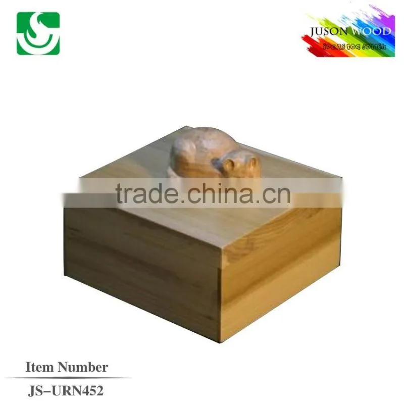 JS-URN452 solid wood luxury funeral urn supplier