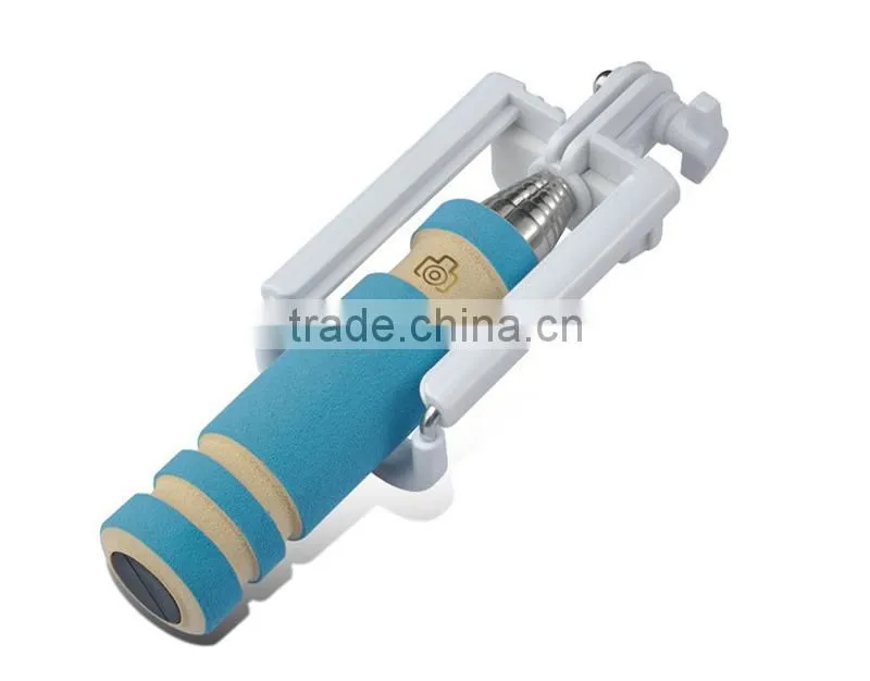 Wholesale factory cable take pole with cable NO need bluetooth No need charger Selfie stick