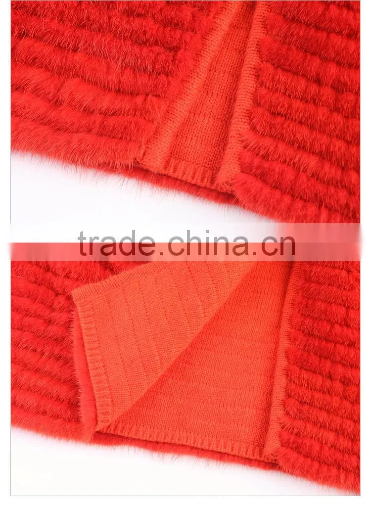 Hot sale knitting mink fur Vests & Waistcoats for women