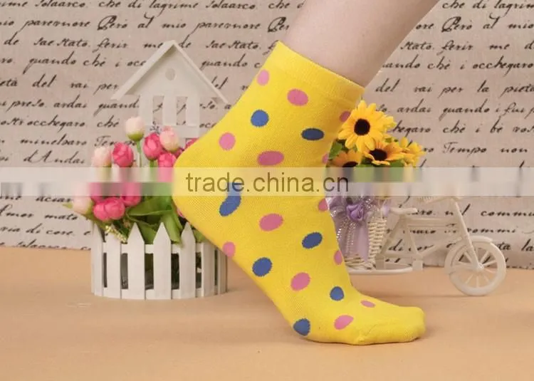 Girls socks wholesale,dotted style print fashion girl or young women fashion ankle socks