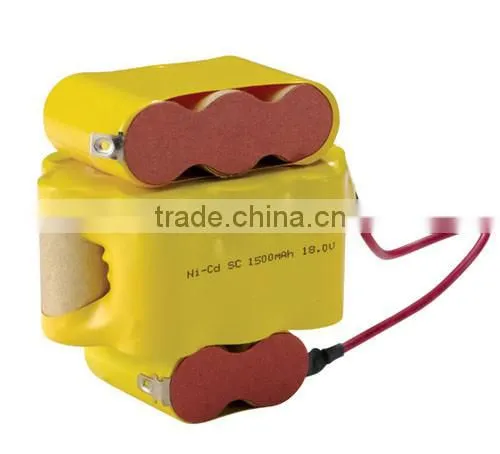 18v 1500mah sc rechargeable ni-cd battery pack for 18v cordless drill