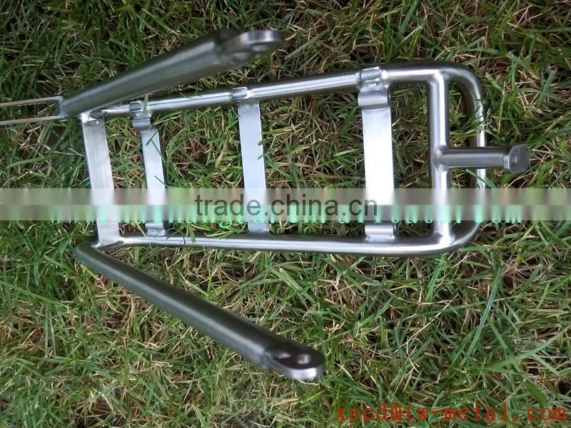 titanium bicycle front rack with handing brush finished
