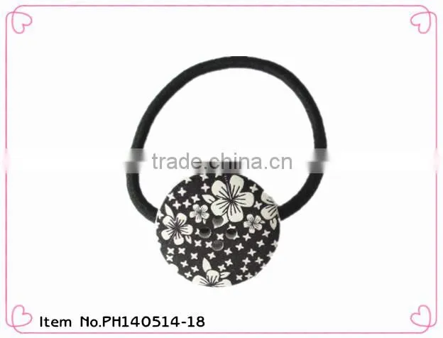 2014 hot sale girls elastic hair ties with button