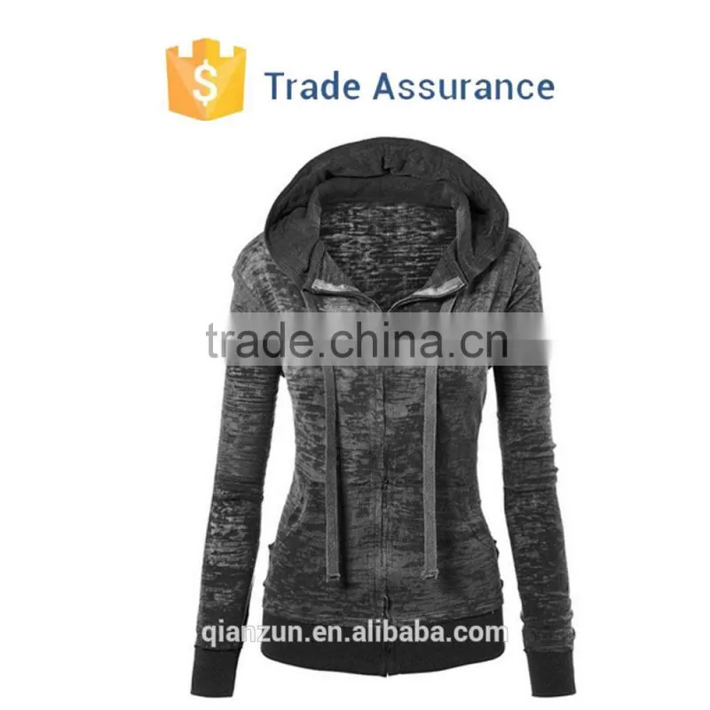 Womens Long Sleeve Zip Up Hoodie Custom
