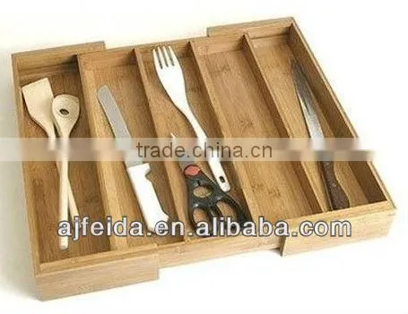 .Lipper International Bamboo Expandable Organizer Utensil New