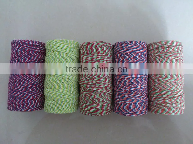 100% cotton dyed colour packing gift twine for Christmas day