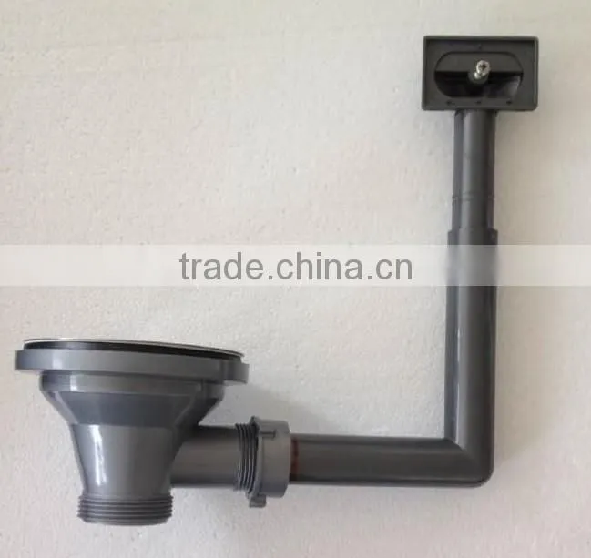 PJ-976B Stainless steel basket strainer wase with overflow hose without cover sheet