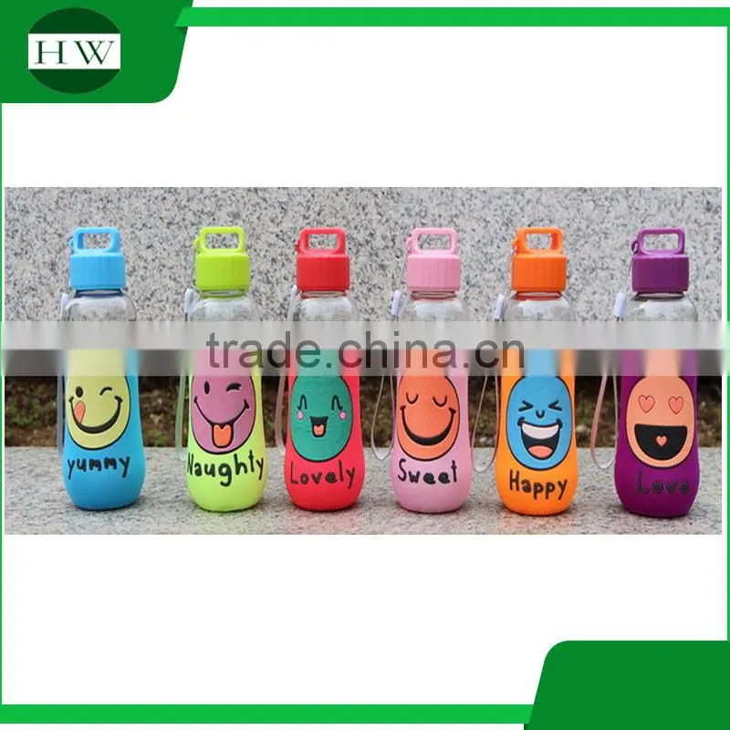 cartoon smile face 320ML anti hot cup bottle