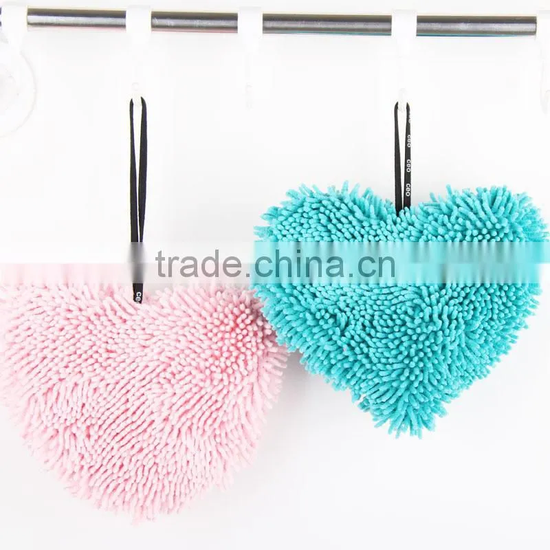Cute Heart Microfiber Chenille cleaning sponge