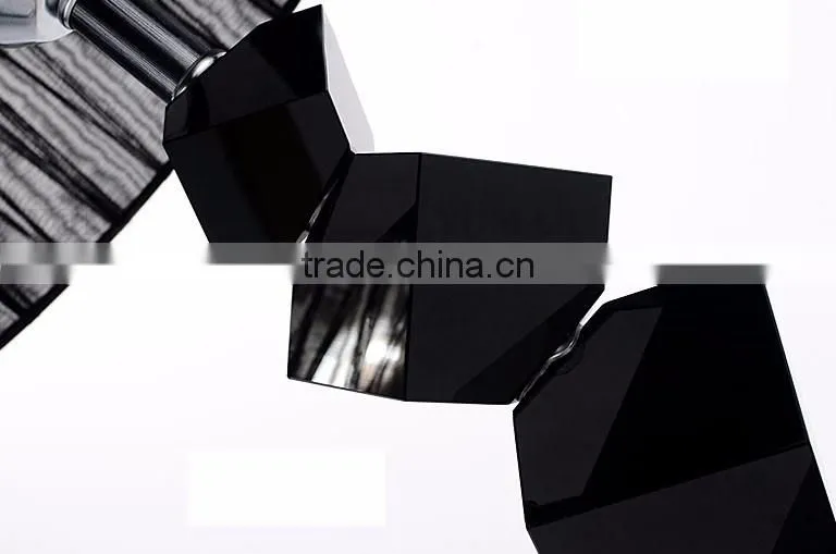 Modern design K9 black crystal table lamp with fabric lampshade