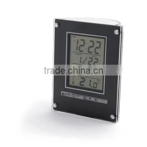 Hot plastic table clock,day date digital clock with high quality