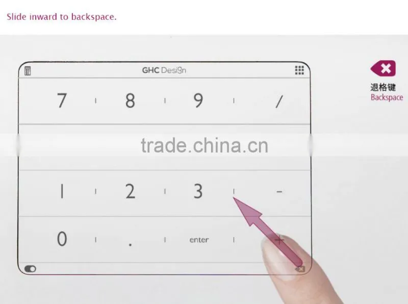 Ultra-Thin Smart Number Keypad For Macbook, Intelligent Touch Glass Keyboard, Thin Small Transparent Calulator Numberpad