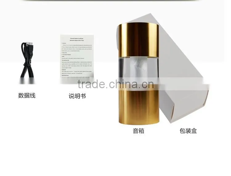 New Arrival Creative Bluetooth Loudspeaker box with Led Light, Crystal Columniform Plug In-card Voice Box