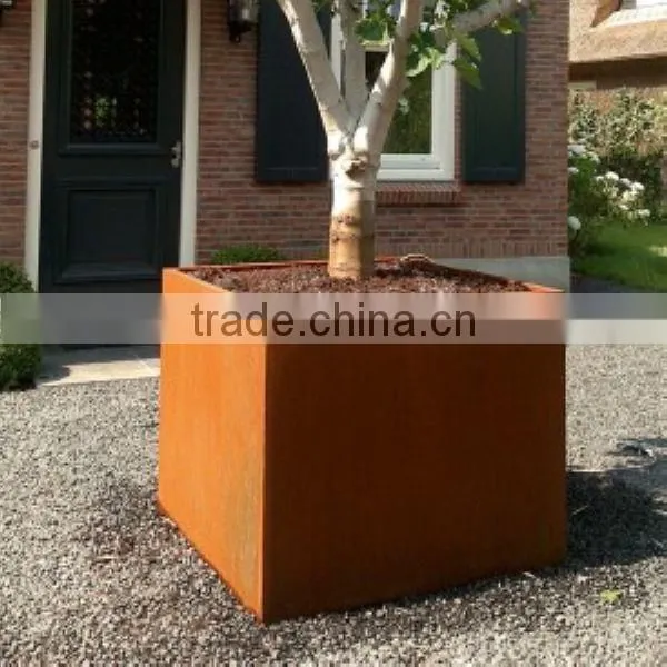 FO-9C04 square type cheap corten steel planter for garden decor