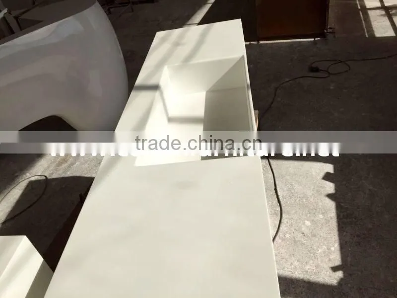 red corian made big size wall hung bathroom basin