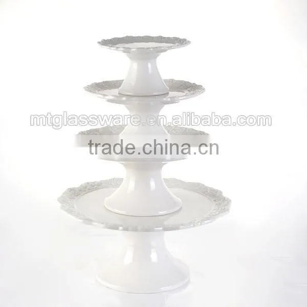 2015 new promotion color ceramic cake plate cake holder cake stand for wedding