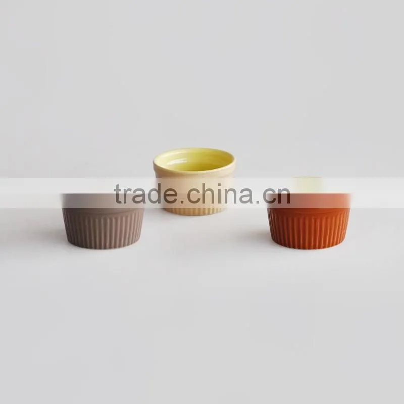 Japanese style round shape ceramic baking dish