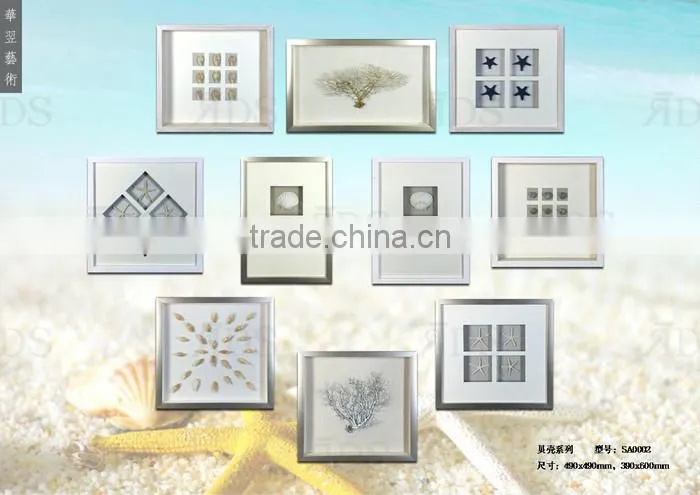 Framed Handmade Seashell Shadow Box For Home Decoration