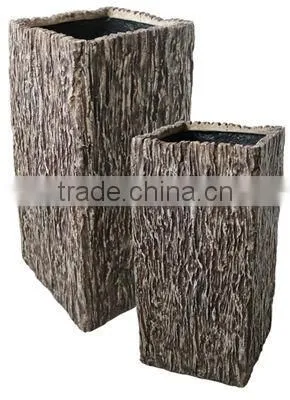 Large Sandstoone Wooden Finish Garden Flower Pot