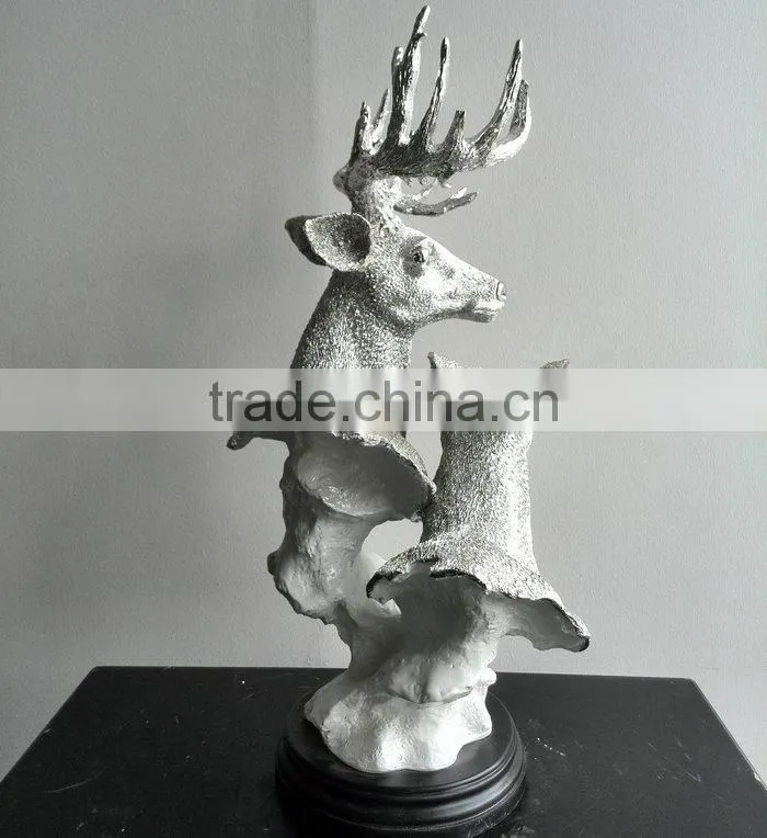 Polyresin reindeer sculpture home decoration