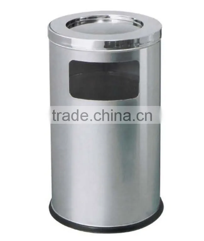 Round stainless steel dustbin with mesh design BY-64