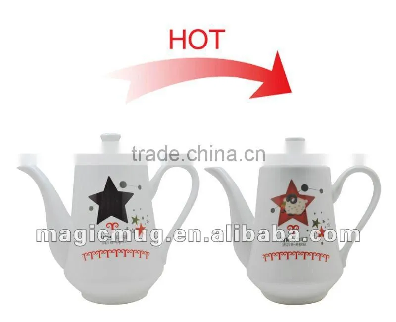 new brand heat sensitive color changing magic teapot