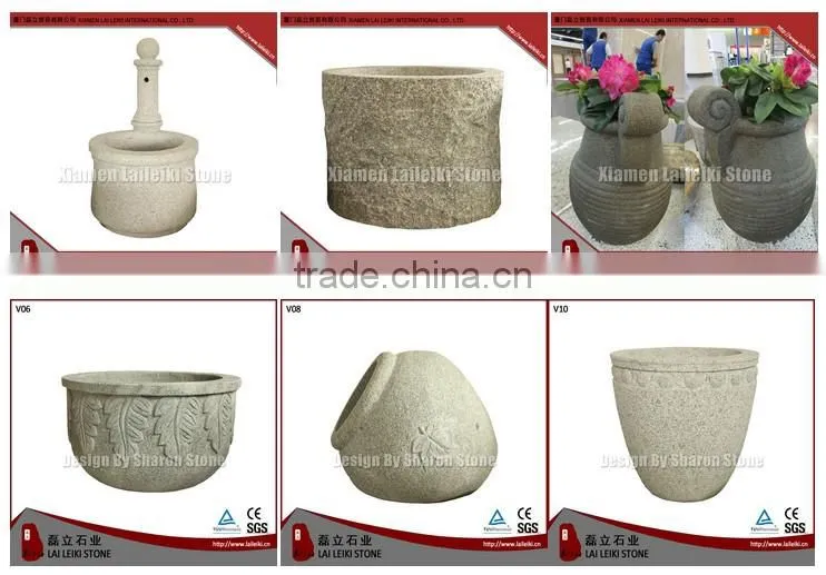 Natural Polished Granite Gardening Rectangle Planter