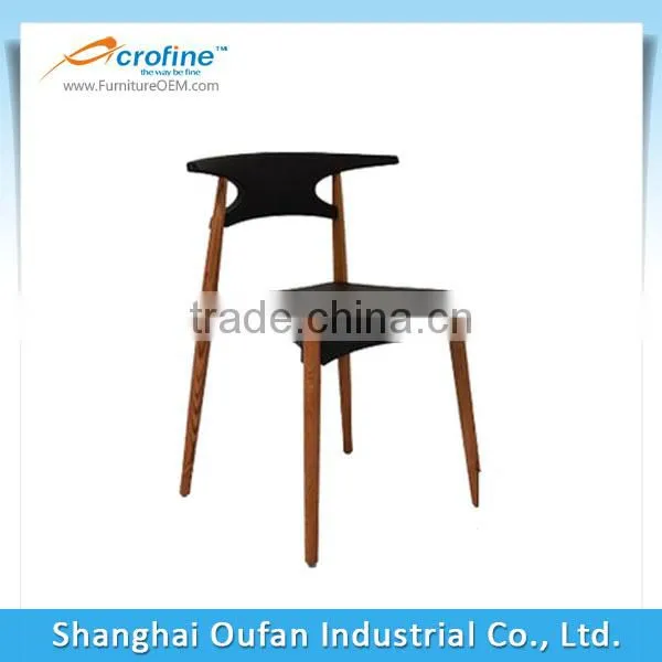 Acrofine cheap used dining chair reinforce Beech wood dining room chair with ABS seat and back