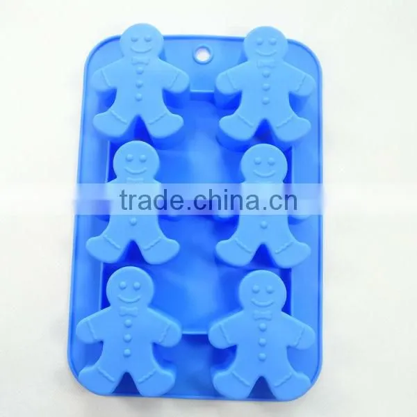Cheapest silicone rubber 6 cups snowman christmas silicone cake molds,