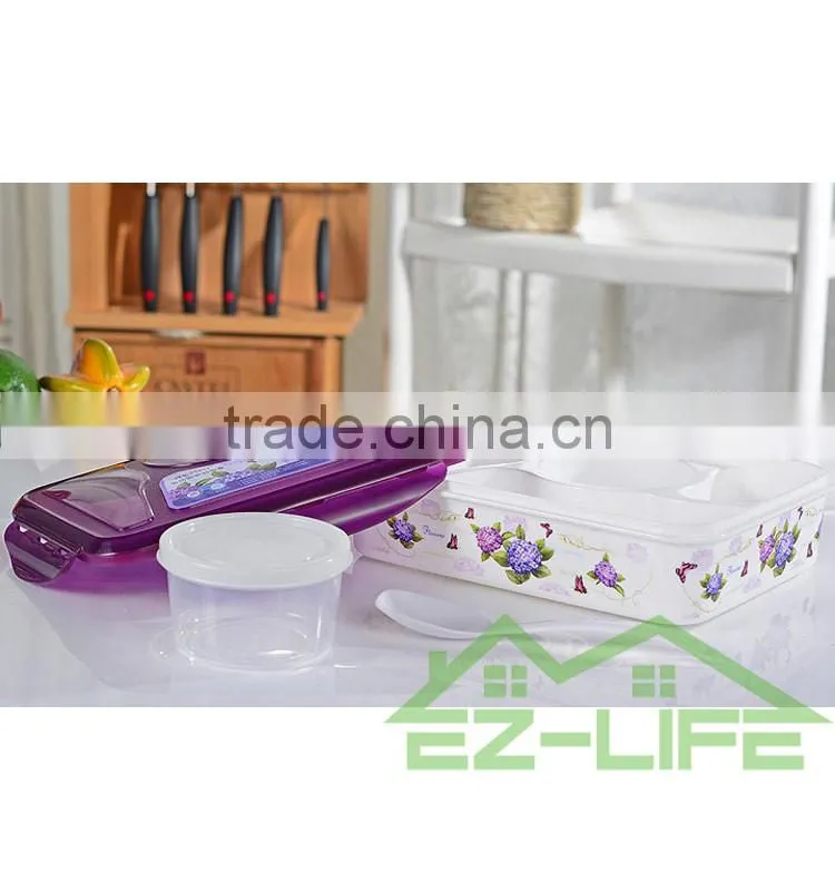 Nice BPA free microwave safe big plastic lunch box set for girls and women