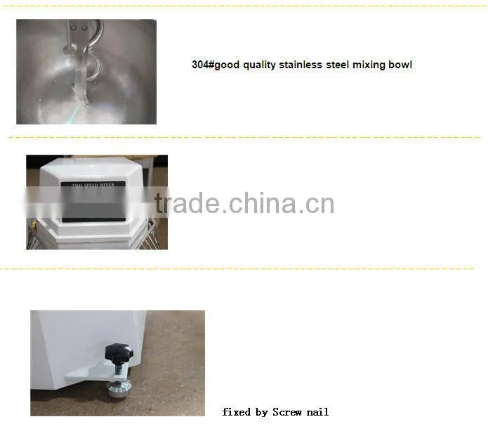 Spiral Mixer/Kneader with Elevating Head & Removable Bowl with CE certificate