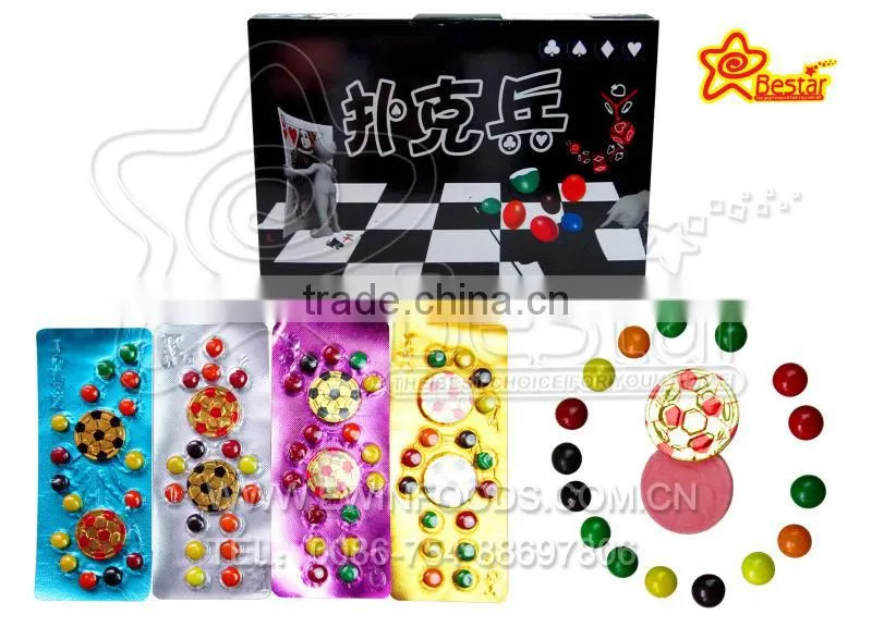 Poker Soldier Packing Football Bubble Gum And Chocolate Bean