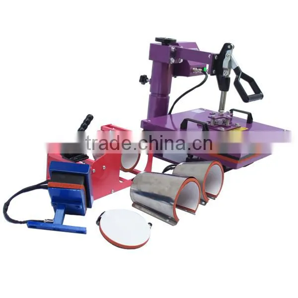 CE Approval 9 in 1 combo heat press machine for t-shirts, mugs, caps and plates