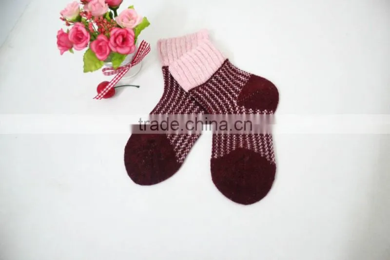 China supplier customized winter child baby colorful rabbit wool tube socks