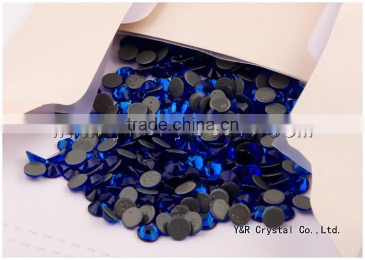 A grade quality sapphire color hotfix rhinestone