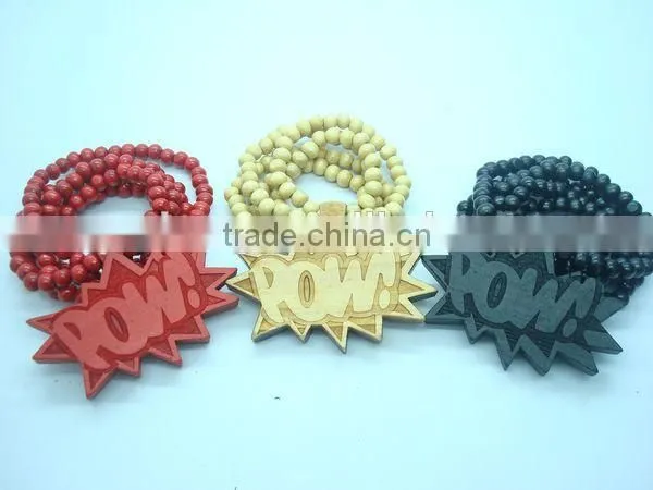 cheap hip hop wooden necklace