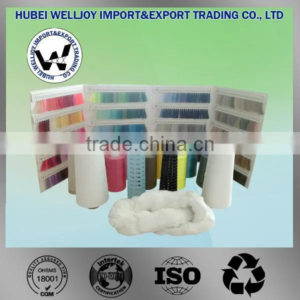 Color ring spun polyester sewing thread