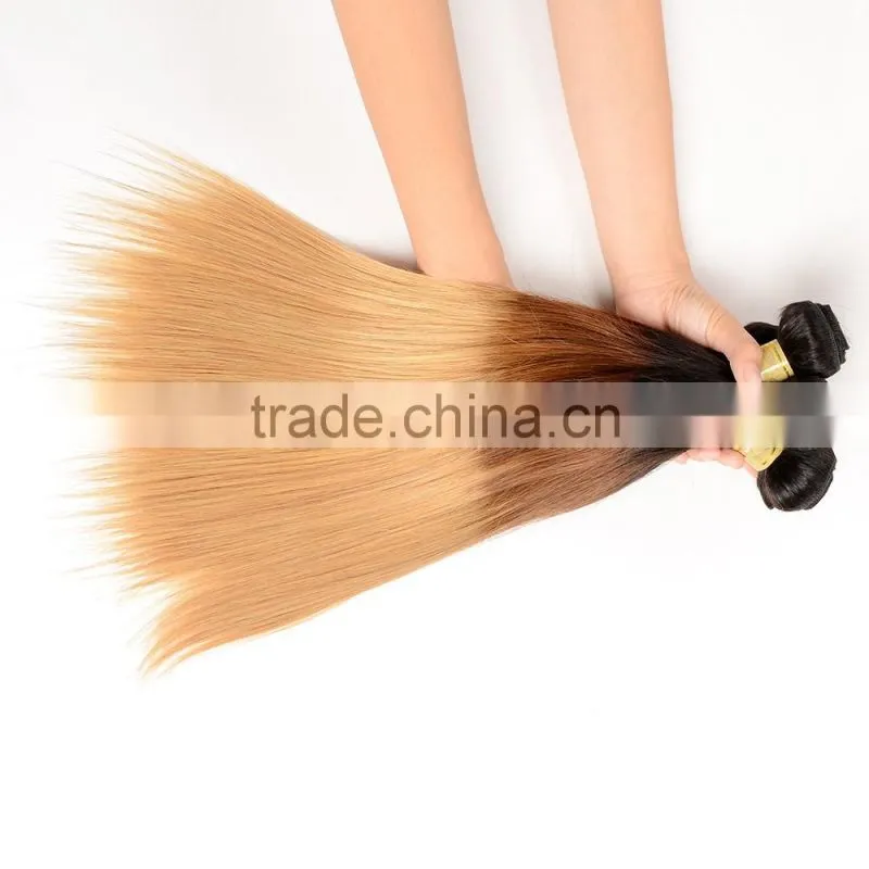 Color 1b/4/27 Straight Wave Brazilian Hair Weave Blonde and Brown