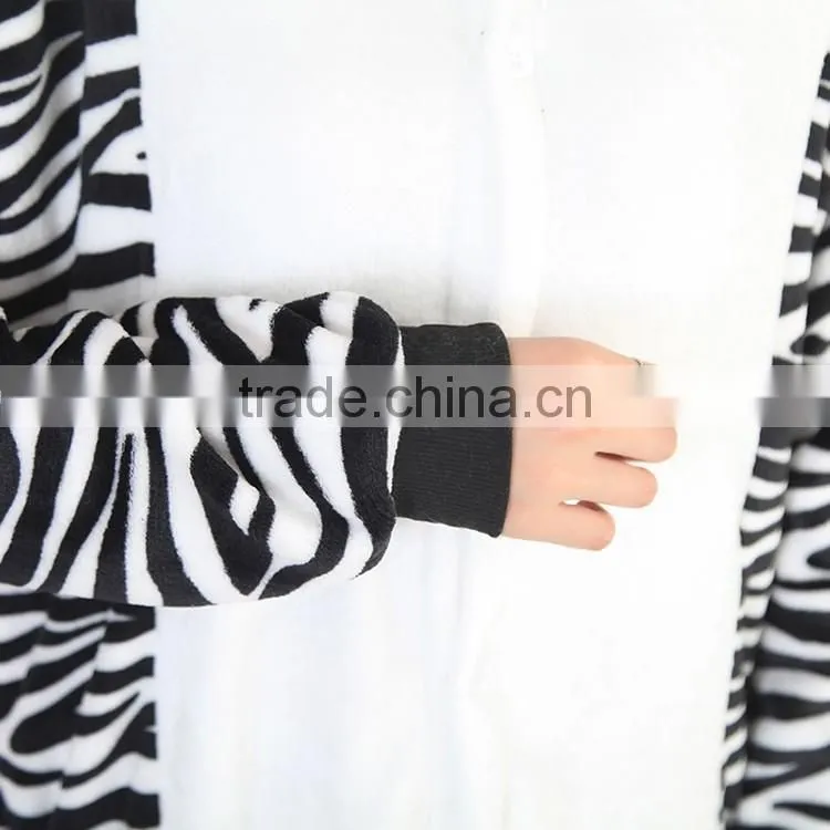 zebra coral fleece women animal bathrobe