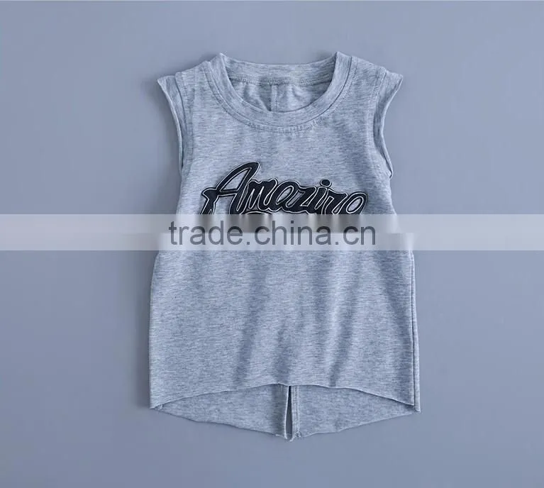 Custom Casual Little Boys Printed Vest Clothing Baby Boys Vest Sleeveless O Neck Tank Top Shirts