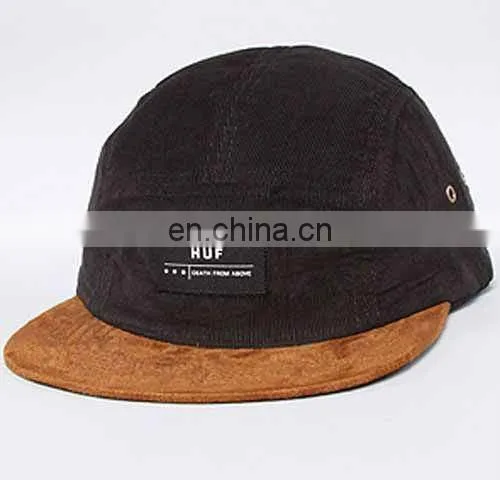 custom 5 panel denim and suede cap
